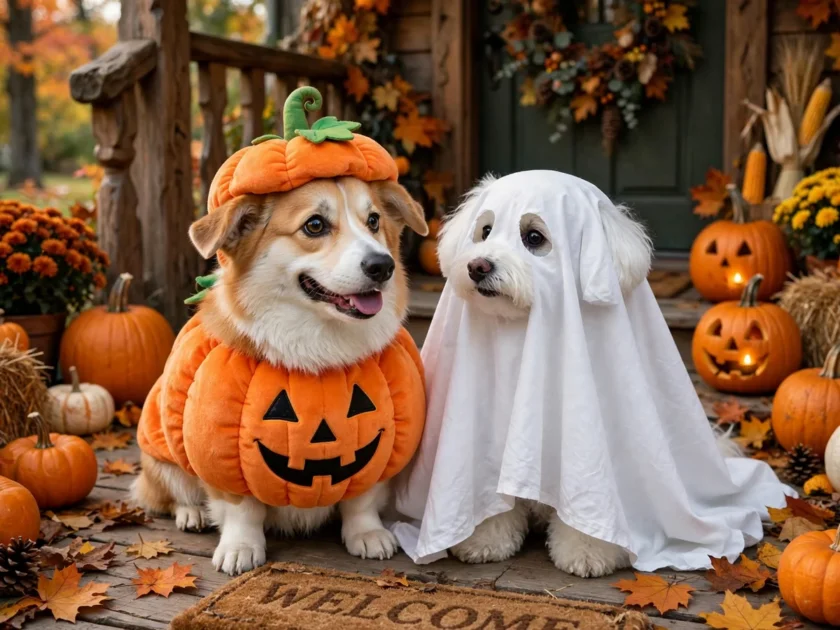 Pumpkin Pup and Ghost Dog: Classic Spooky Looks