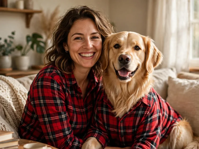 Matching dog and owner outfits