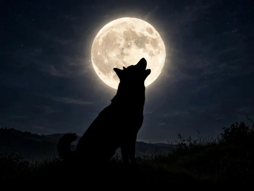5. Moonlit Backyard Silhouette