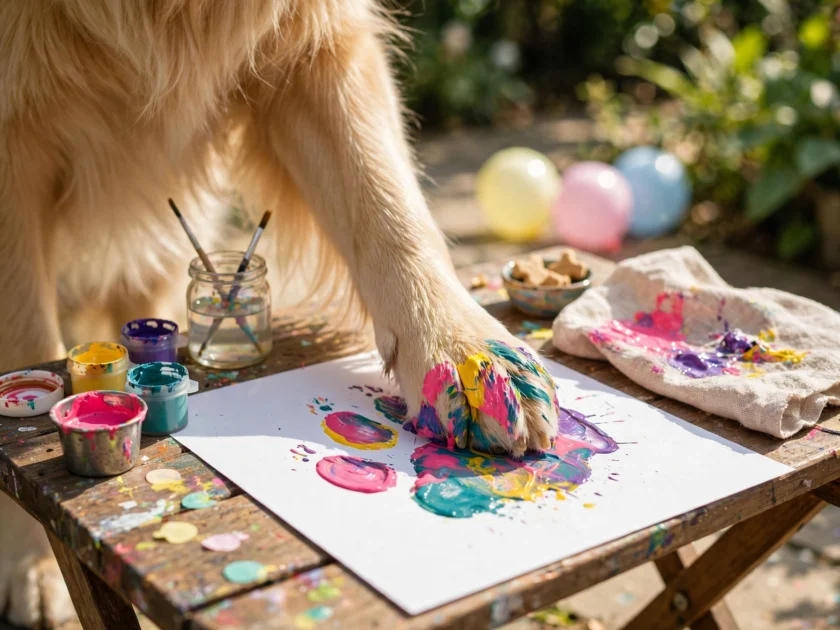 17. Paw Painting Station