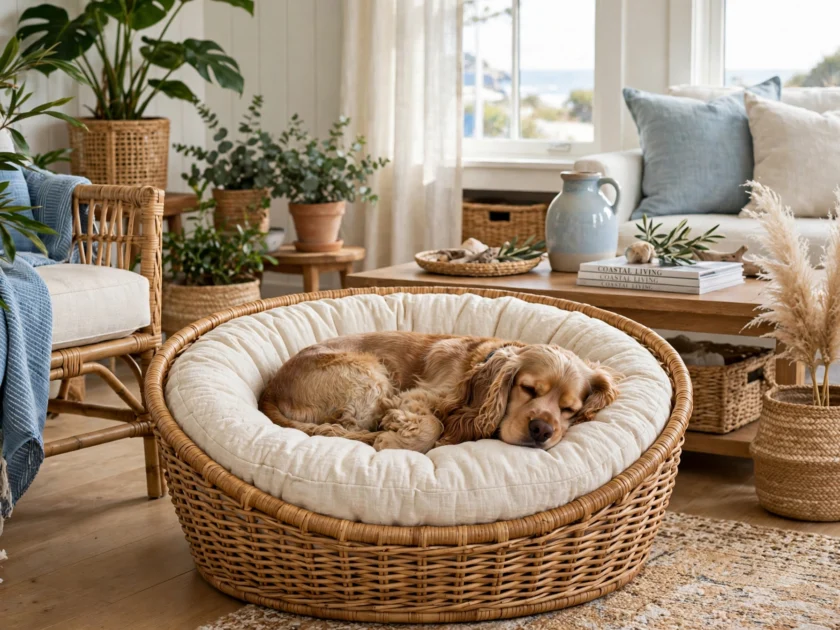 Rattan basket bed
