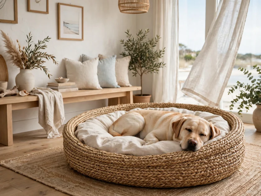 Woven seagrass bed