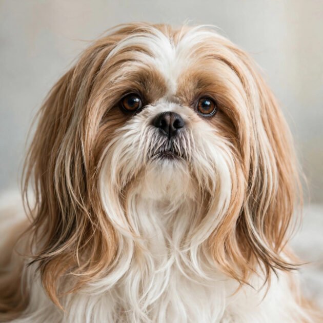 Shih tzu with long flowing coat, a hypoallergenic dog breed