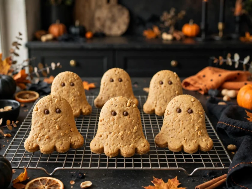 Ghost-Shaped Peanut Butter Biscuits