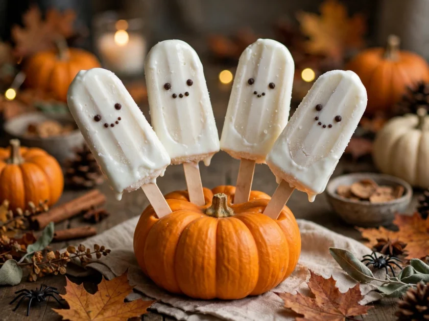 Frozen Banana Ghost Pops
