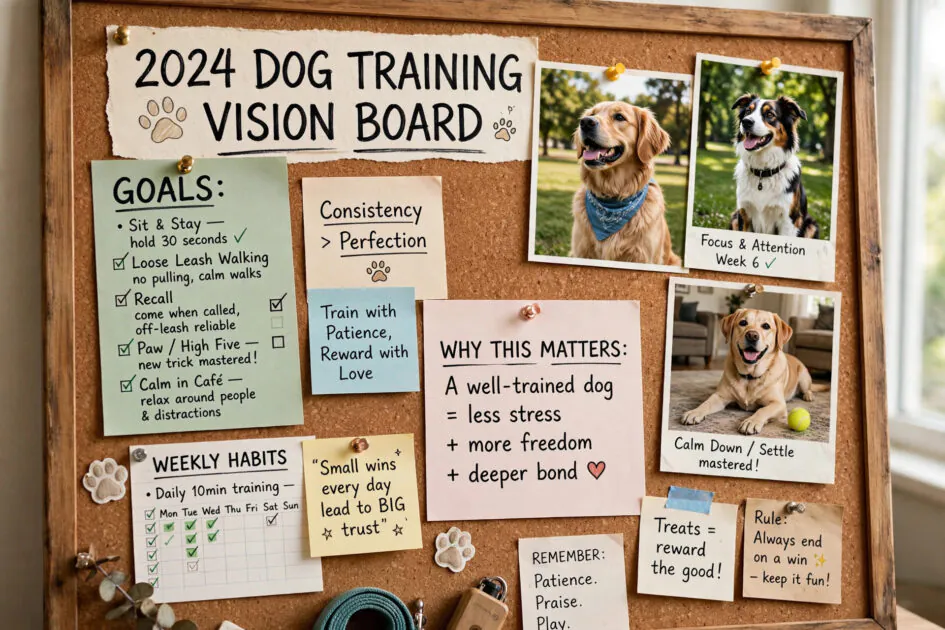 Dog training vision board ideas for new trainers